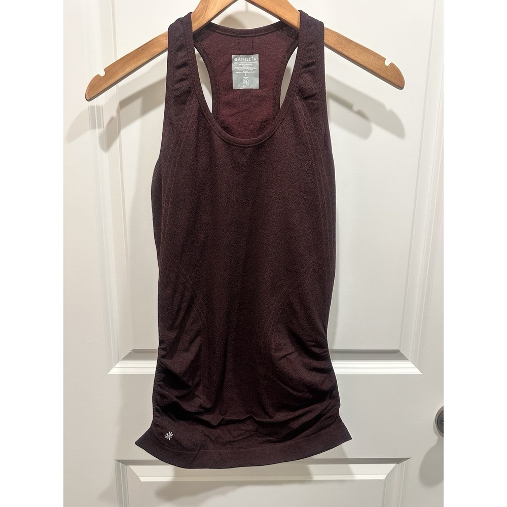 Athleta Maroon Tank‎ With Side Rouching Small
